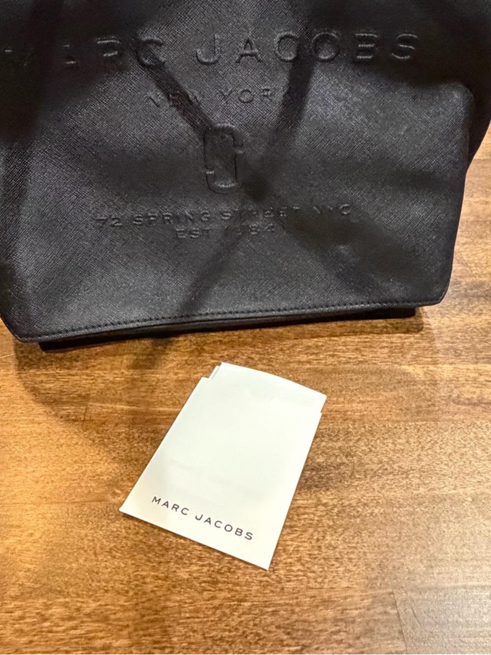Marc Jacobs Black Embossed Logo Tote - Picture 4 of 6